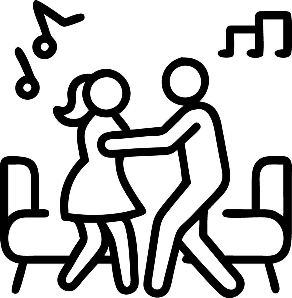 Couple dancing together in the living room vector