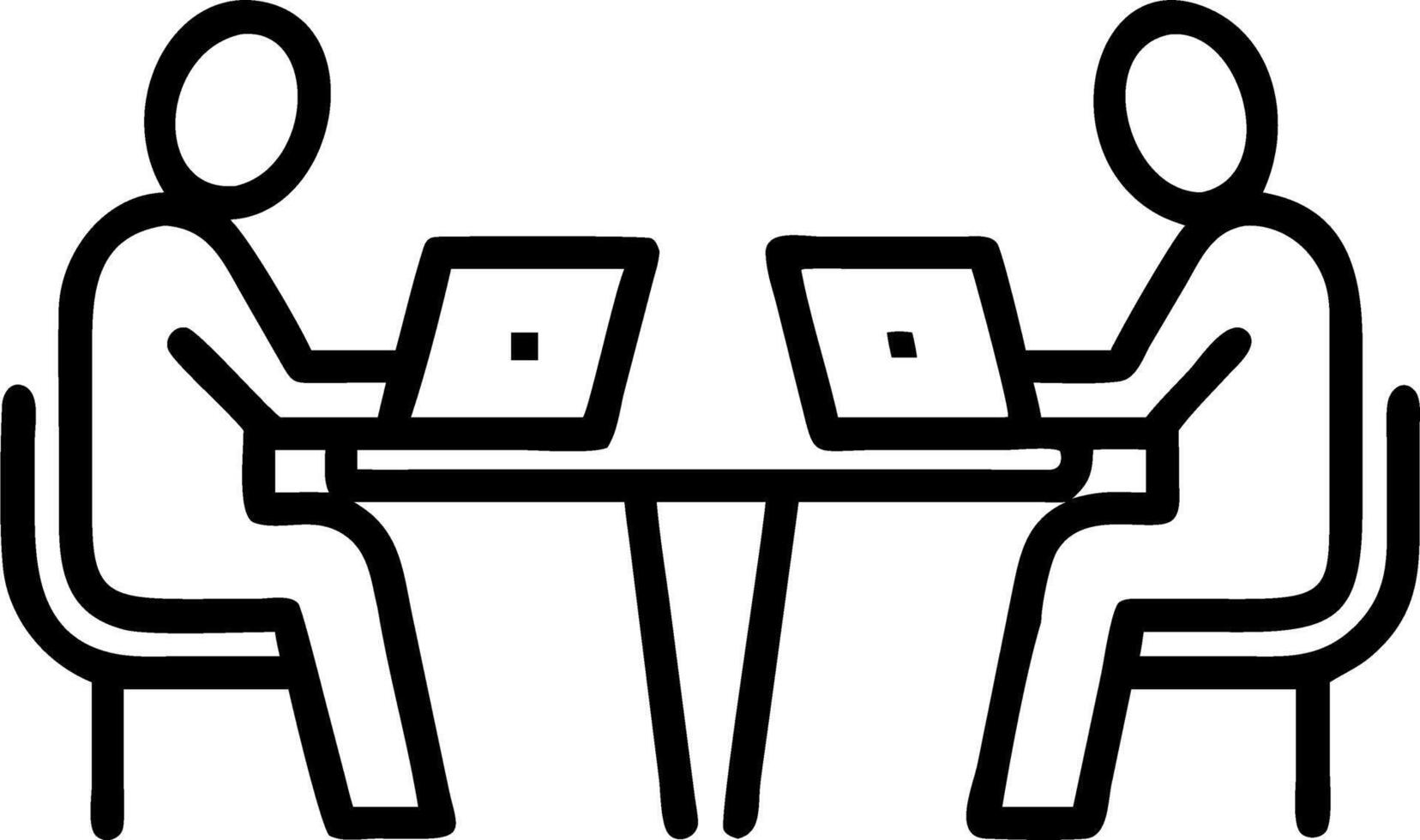 Developers reviewing code in a cafe vector