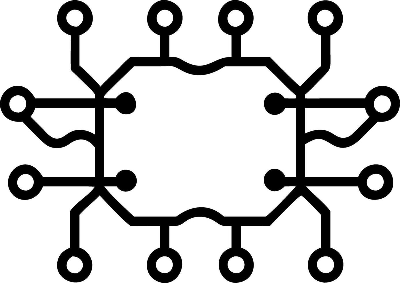 Digital Border Frame with Floating Neural Network and Data Elements vector