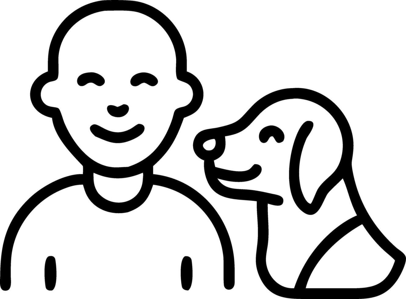 Elderly man with dementia engaging with therapy dog vector