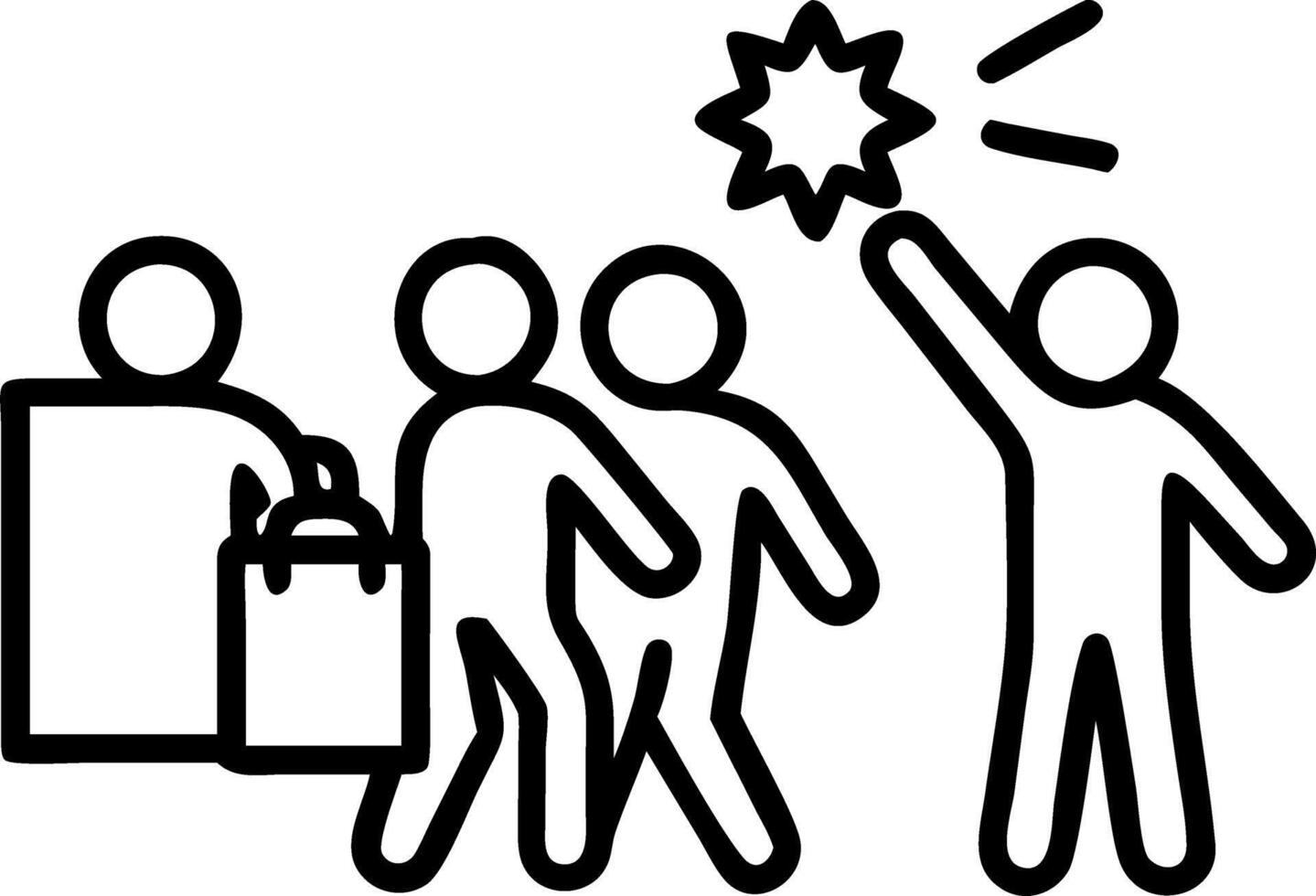 Excited shoppers rushing into store for flash sale vector