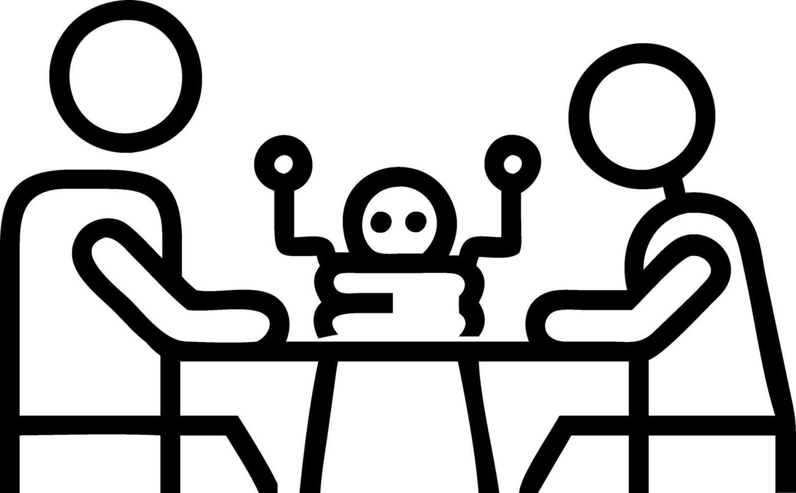 Family assembling a robot kit together vector