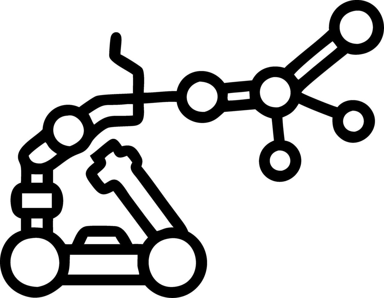 Family Building a Futuristic Smart Toy Together vector