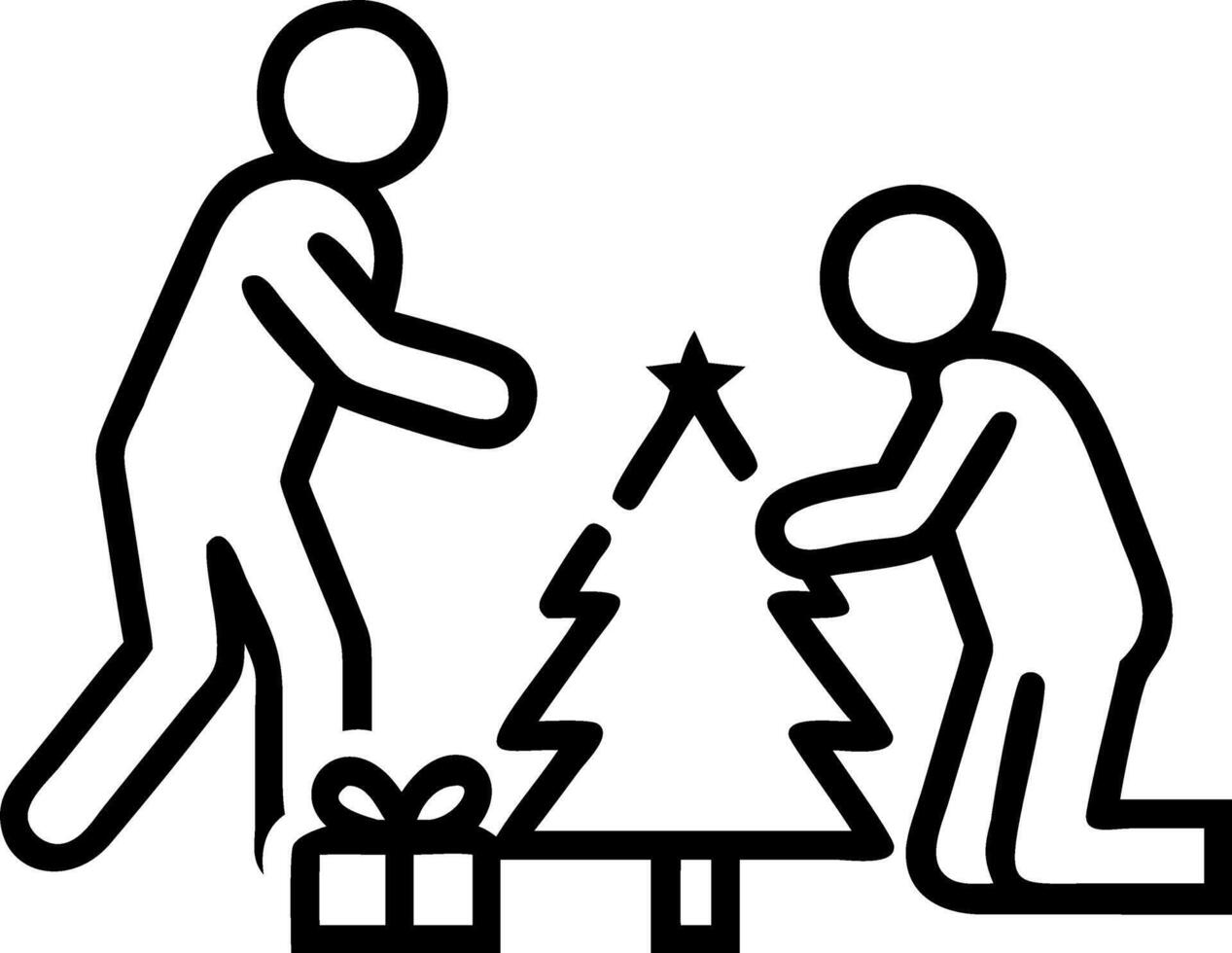 Family Christmas Morning vector