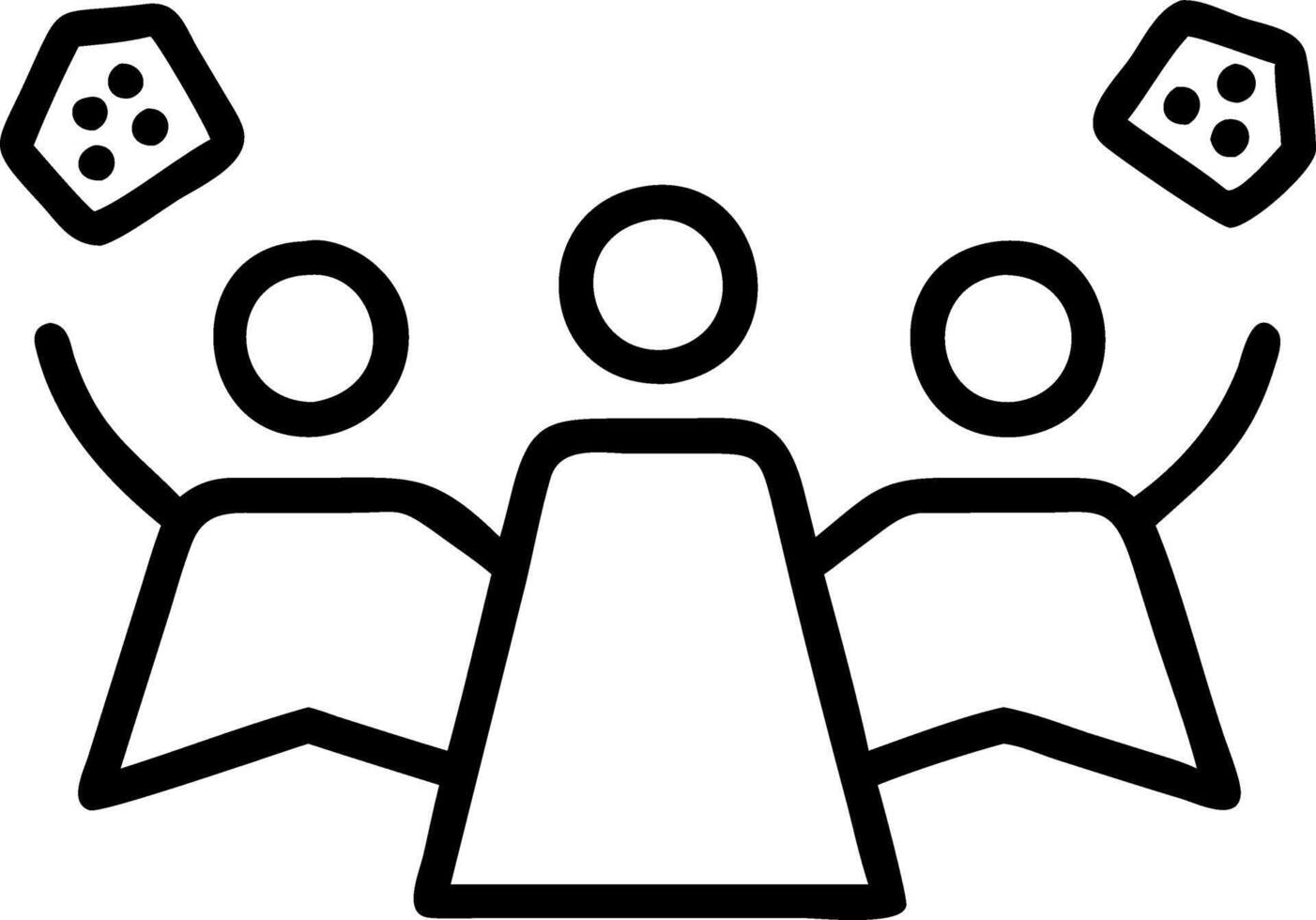 Family gathered around a birthday cake laughing and smiling with copy space vector