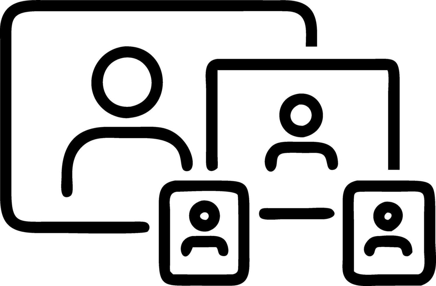 Family members sharing digital moments on a plain background with copy space vector