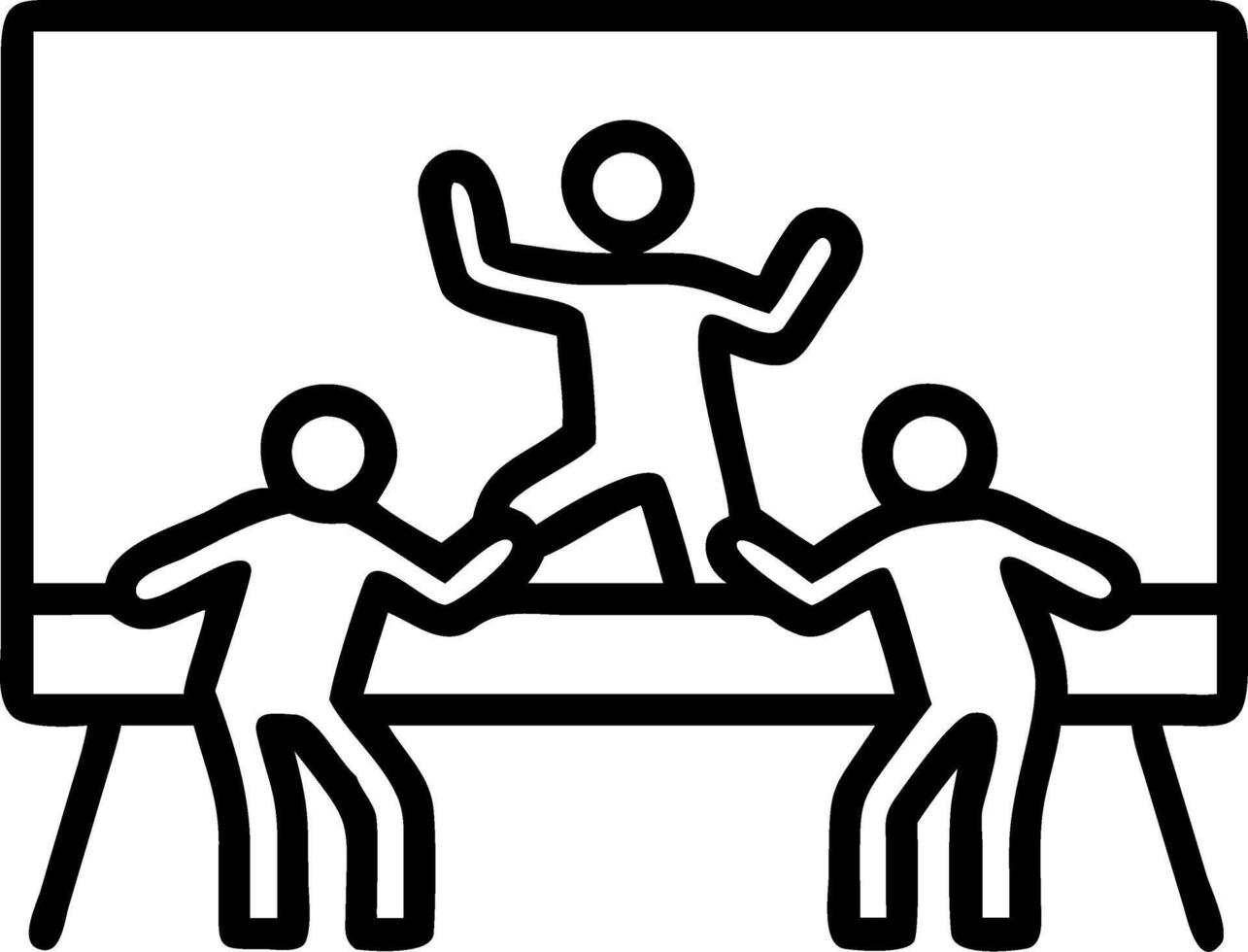 Family participating in an online dance challenge vector