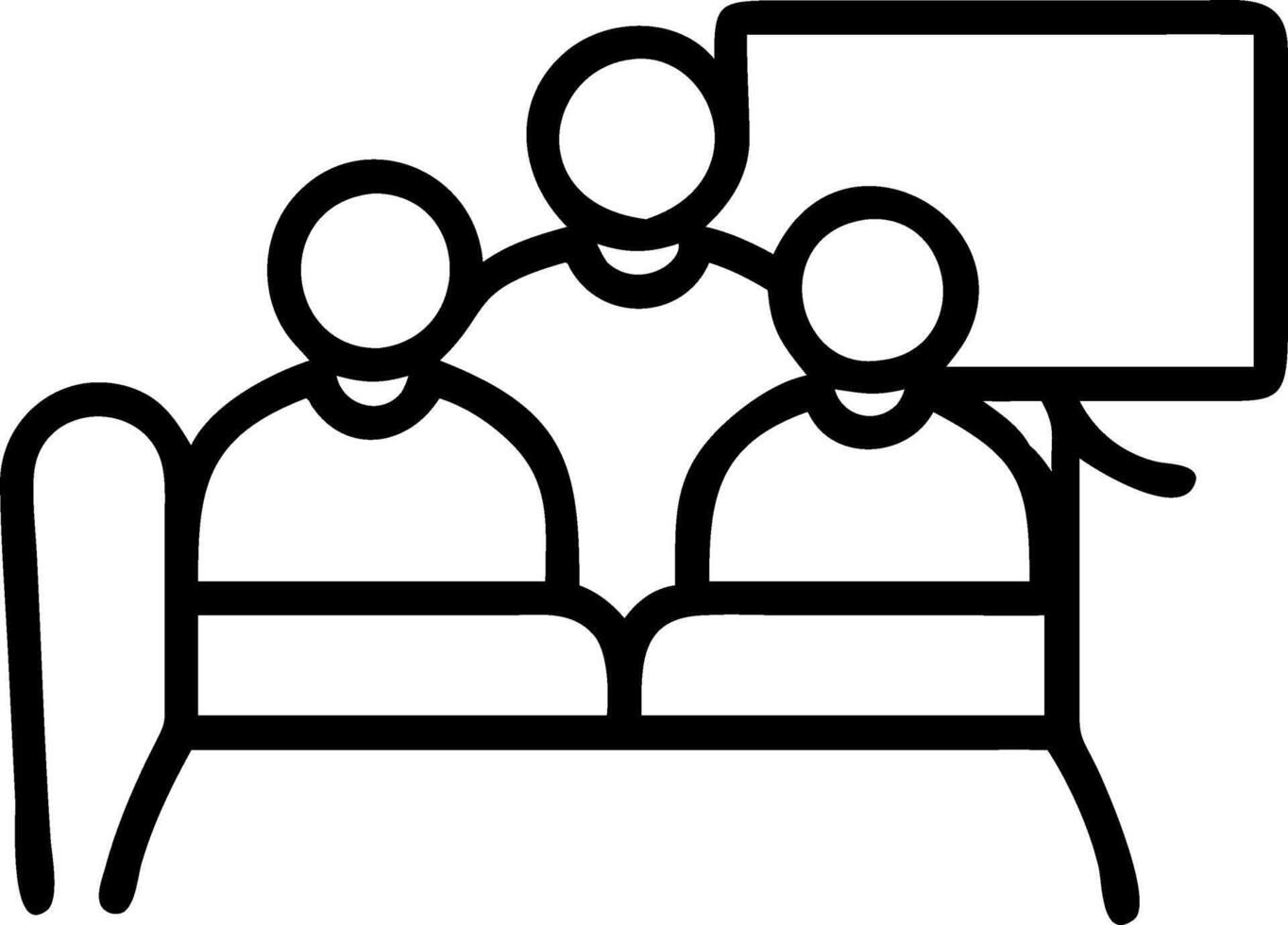 Family lounging on a couch watching TV candid shot with copy space vector