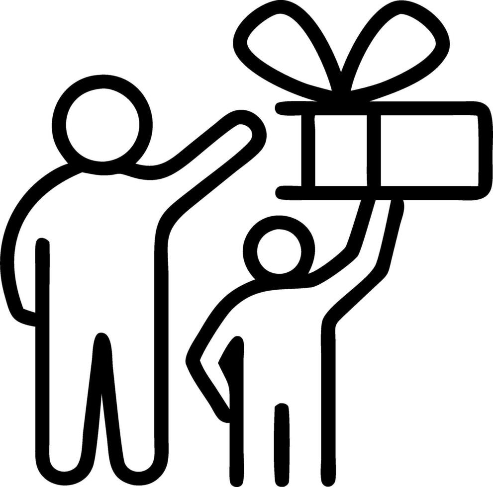 Family surprising grandpa with a special Father Day gift candid smiles and laughter in the backyard vector
