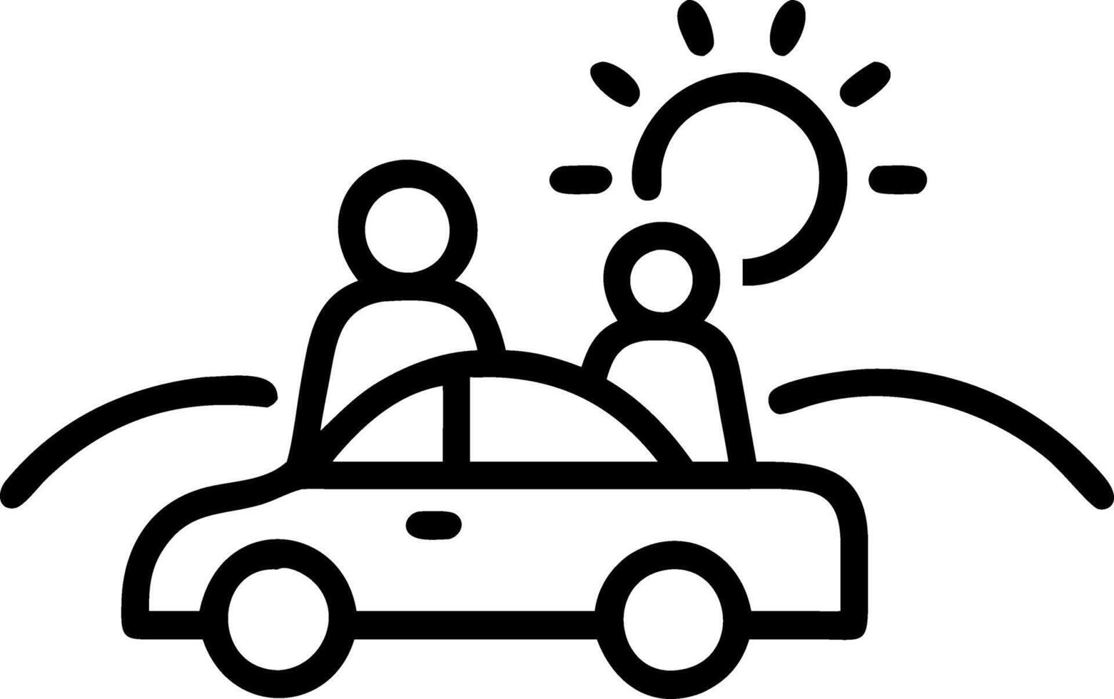 Family taking a weekend road trip bokeh sunset background with copy space vector