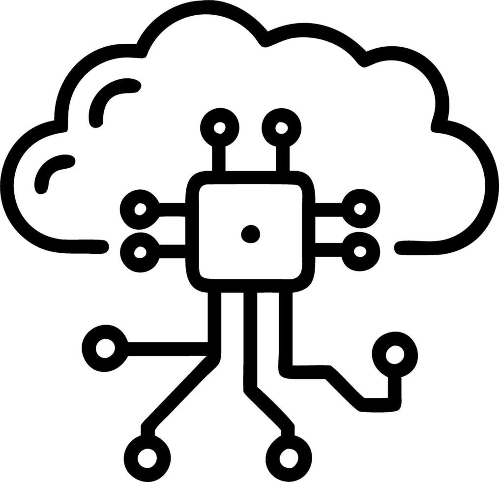 Floating AI Circuit with Skill building Icons Isolated vector