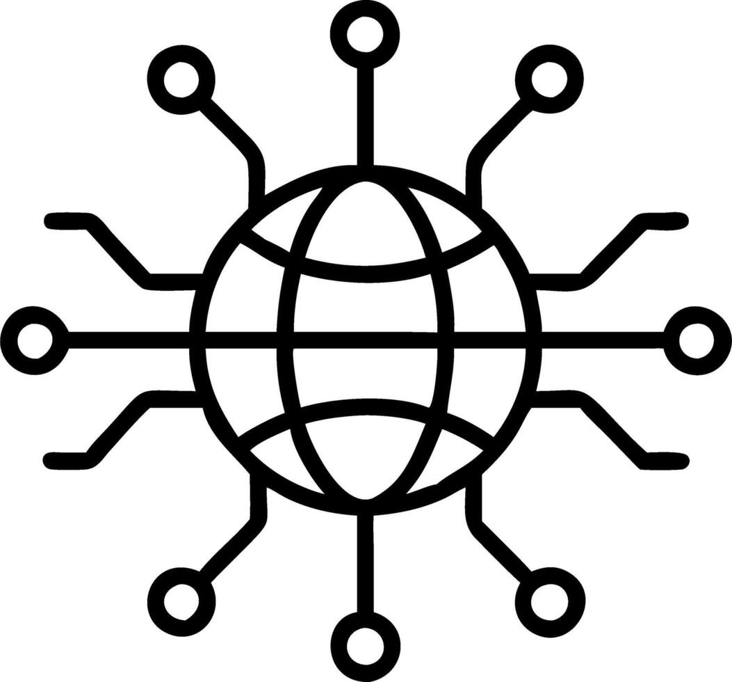 Floating Data Globe with Neural Connections Isolated vector