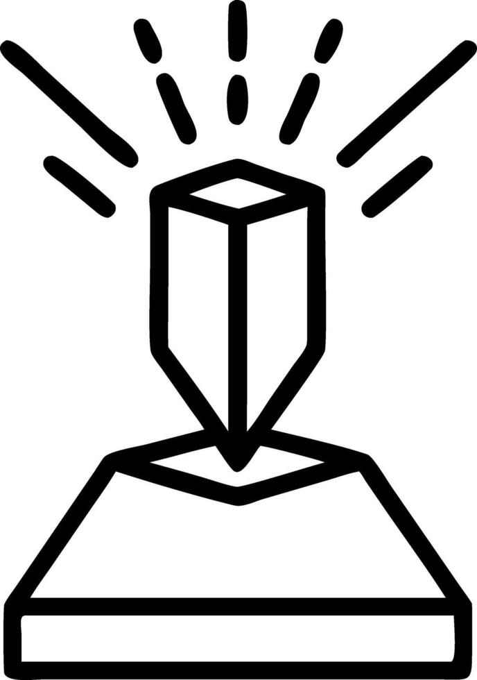 Floating crystal podium with light refraction vector