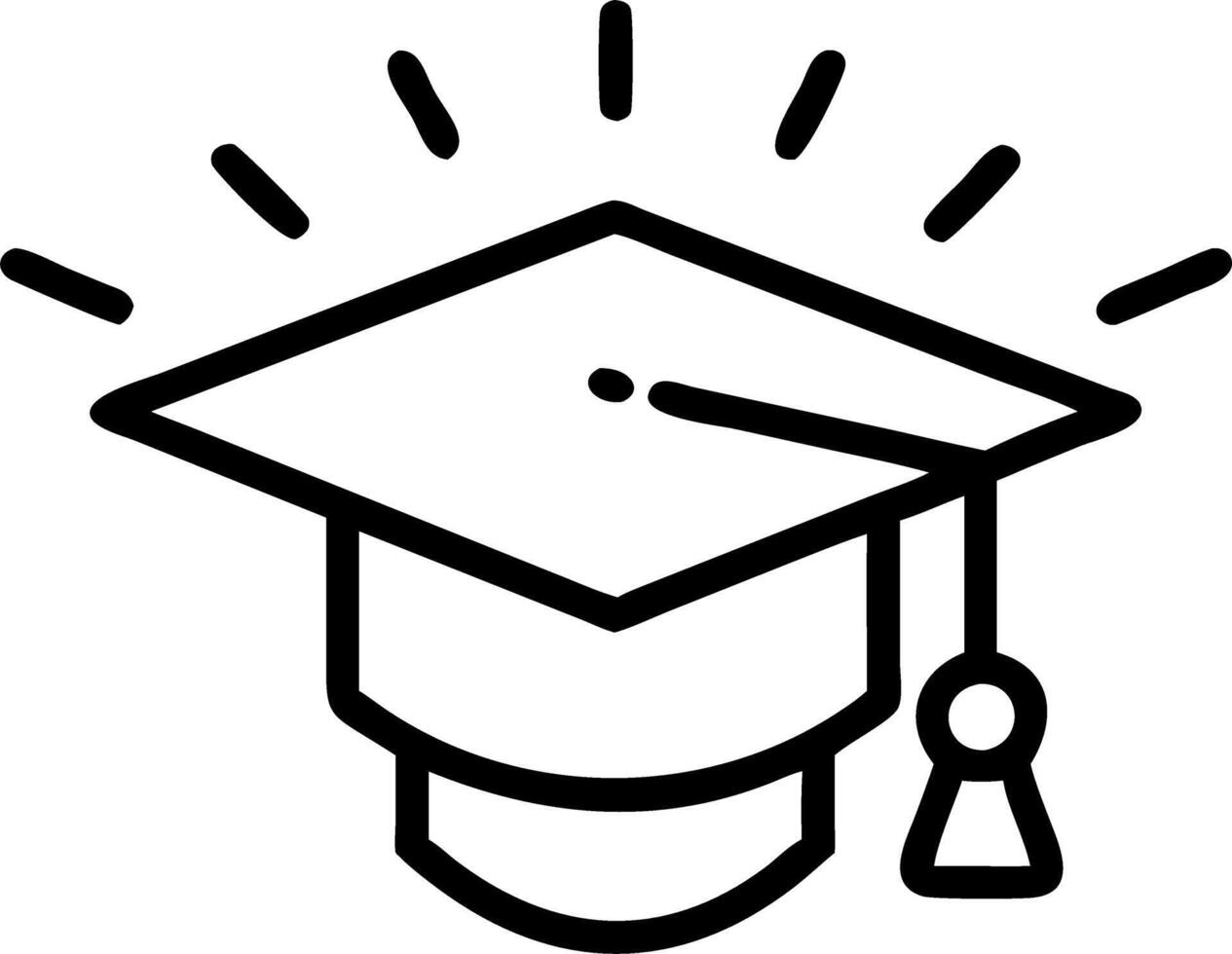 Floating graduation cap with glowing diploma vector