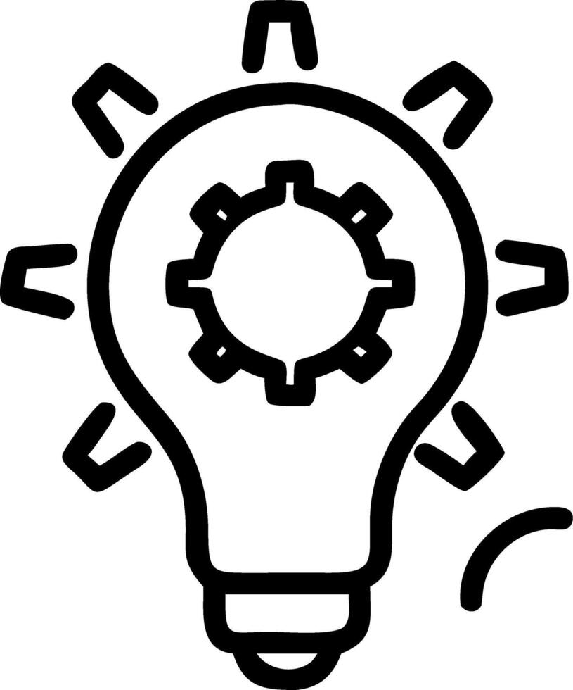 Floating lightbulb with a glowing gear icon vector