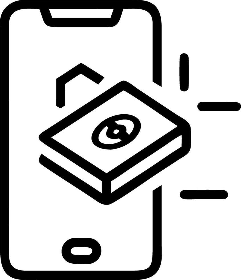 Floating smartphone with holographic investment portfolio vector