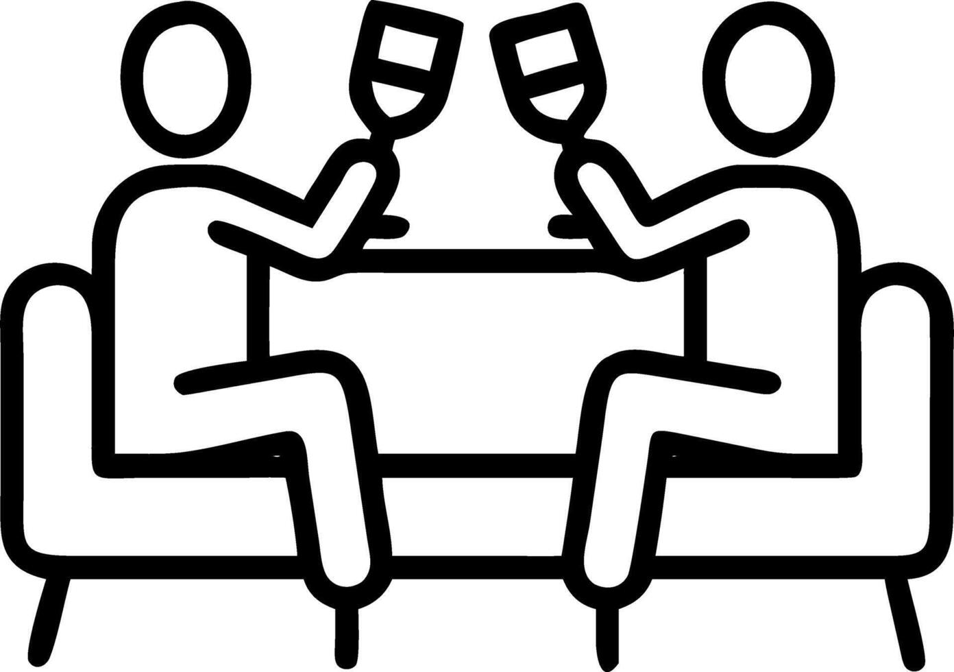 Friends enjoying a wine evening in the living room vector