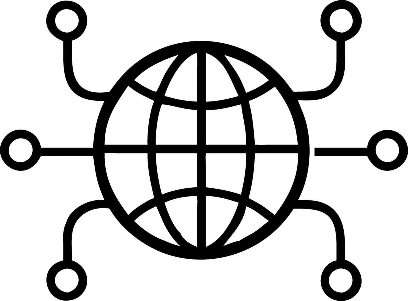 Globe with floating connection lines vector