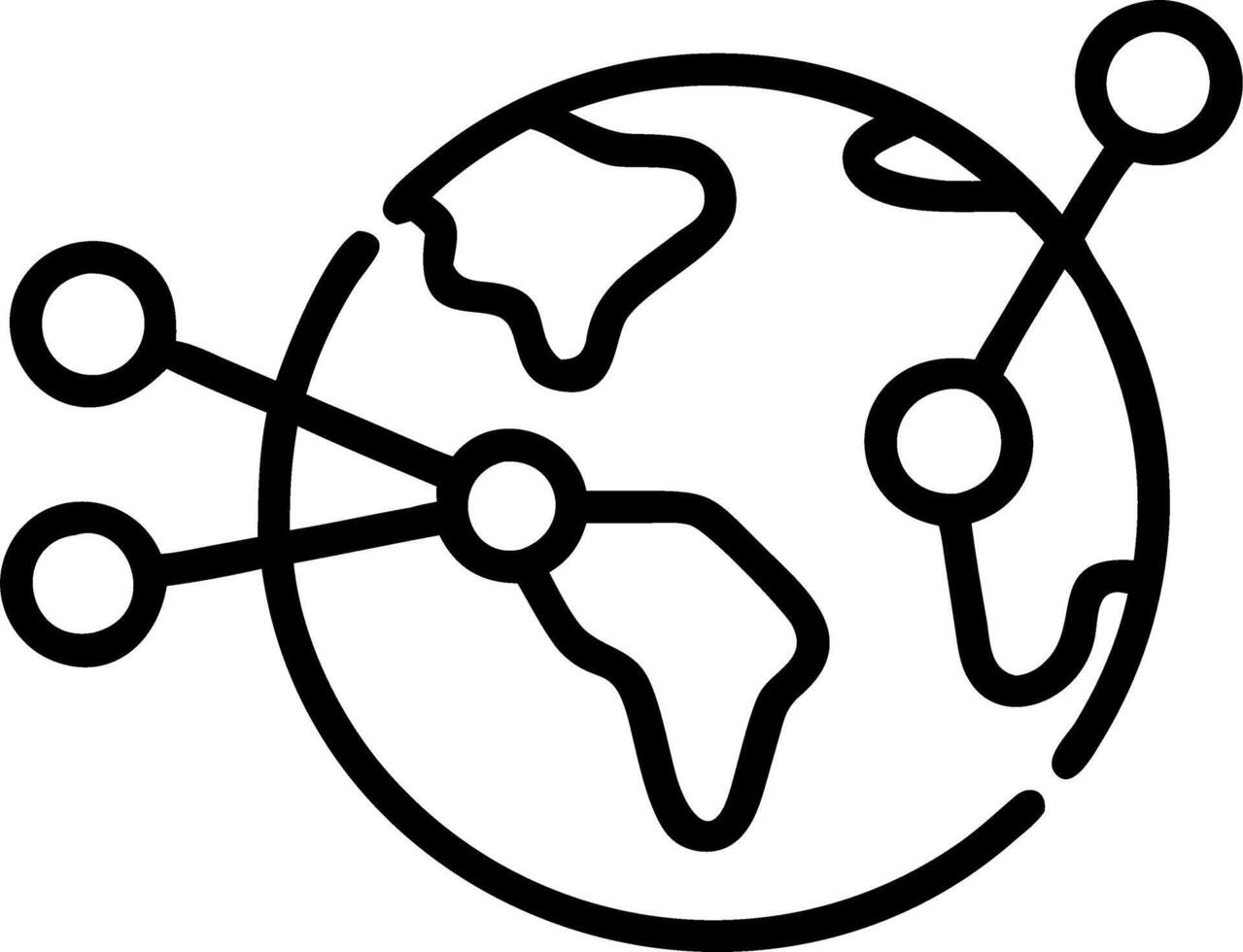 Globe with Business Connections vector