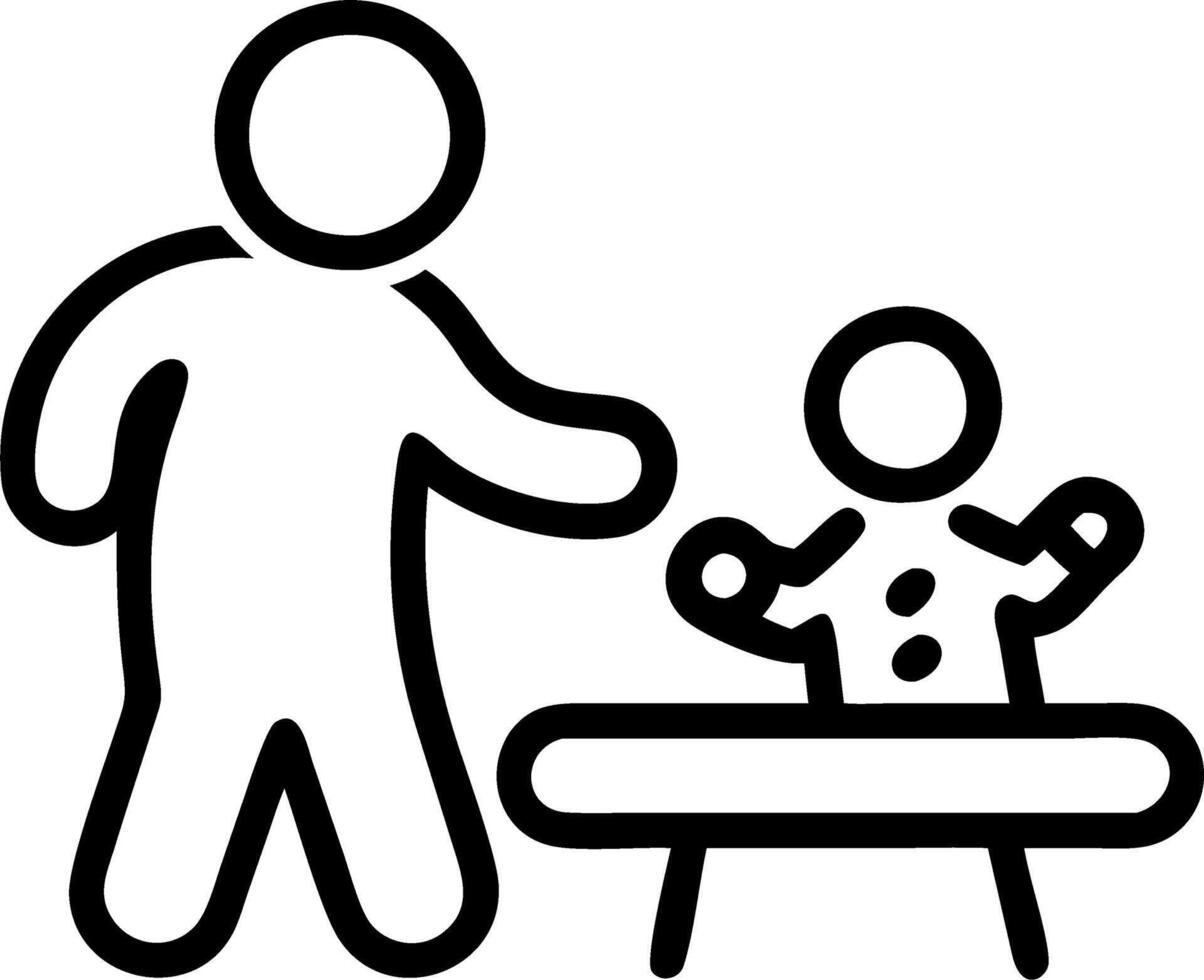 Glossy background of a parent and child walking along the beach with copy space in the sky vector