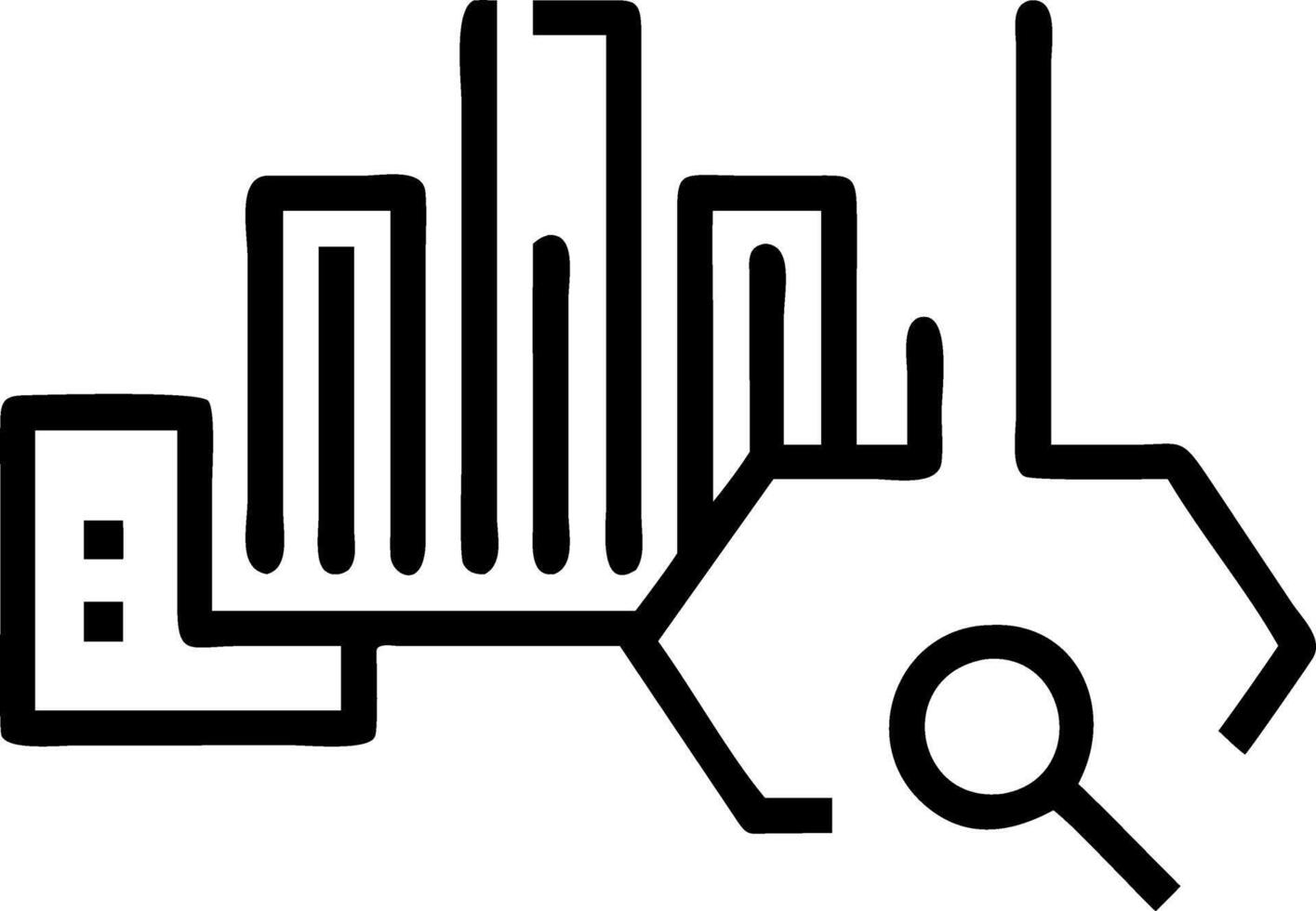 Glossy barcode morphing into a cityscape of discounts vector