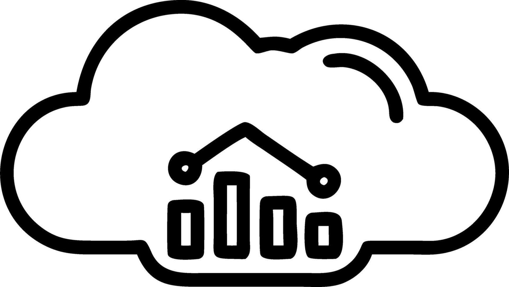 Glossy cloud with analytics symbols vector