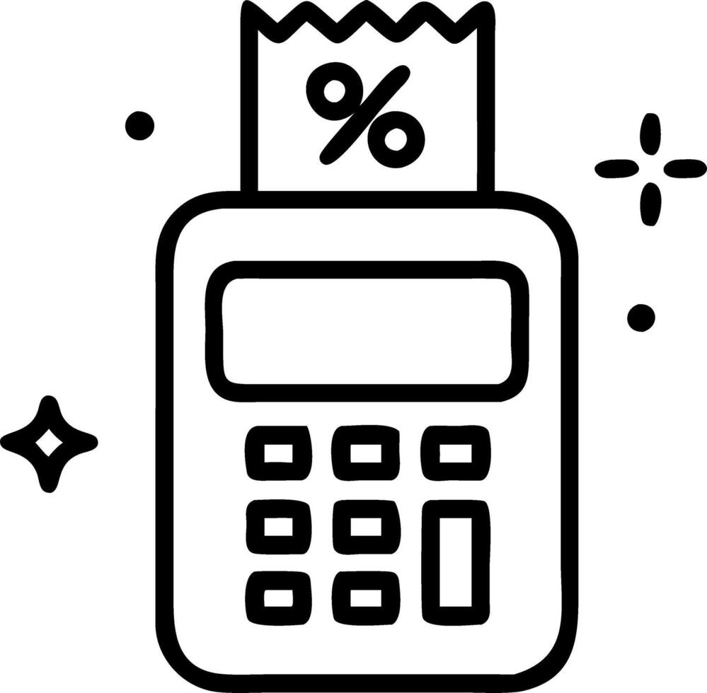 Glossy cash register with holographic discount numbers vector