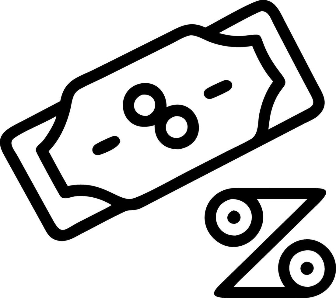 Glossy Discount Percentage Floating Above Cash Stack vector