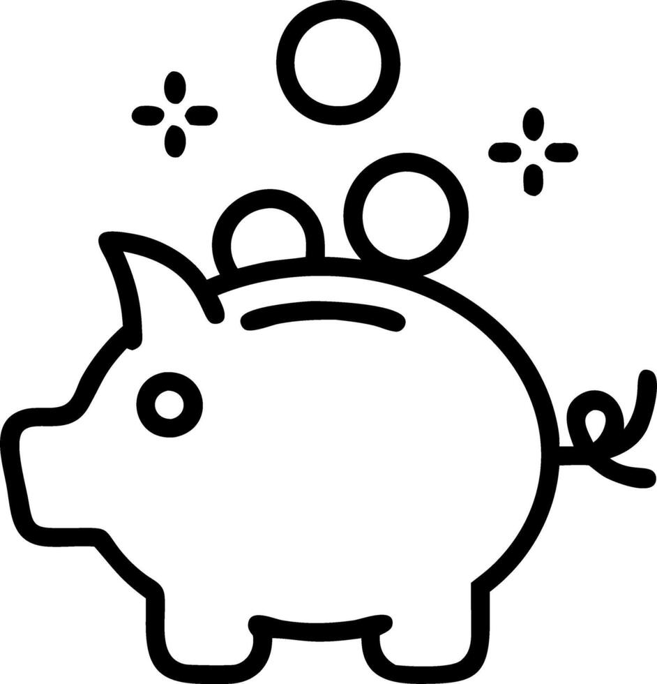 Glossy holographic piggy bank absorbing floating coins vector