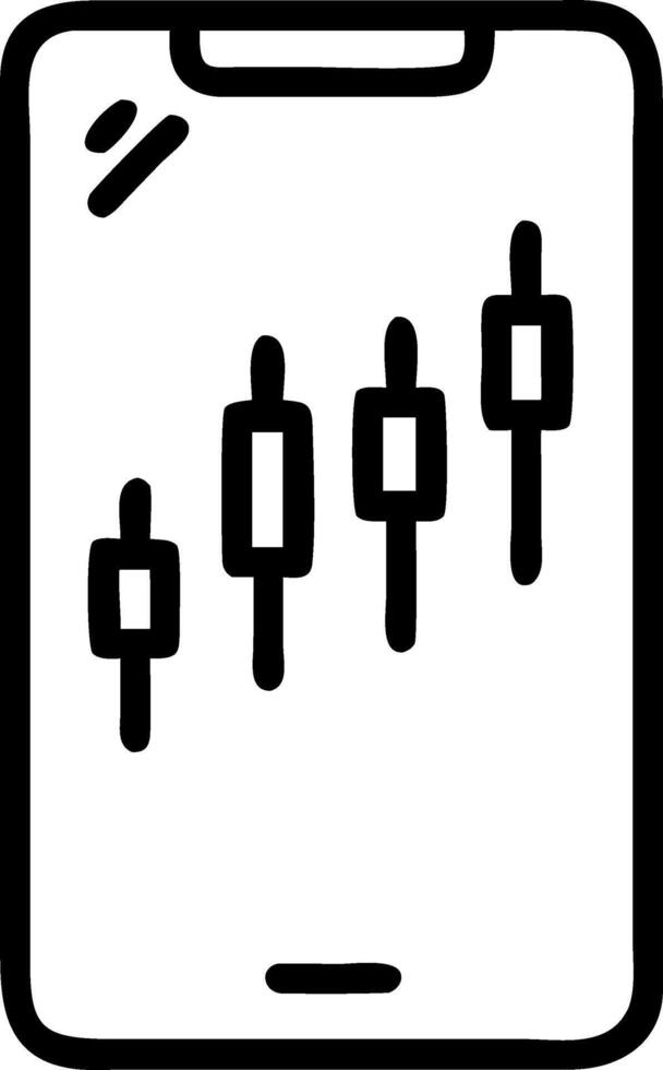 Glossy smartphone reflecting stock market data vector