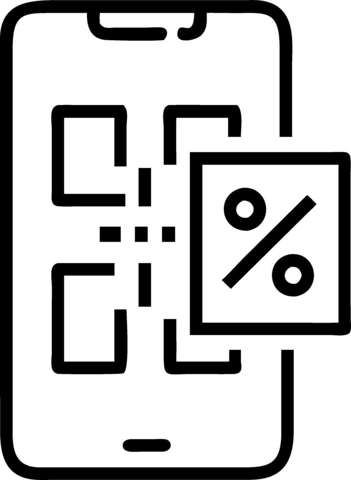 Glossy smartphone reflecting a maze of discount symbols vector