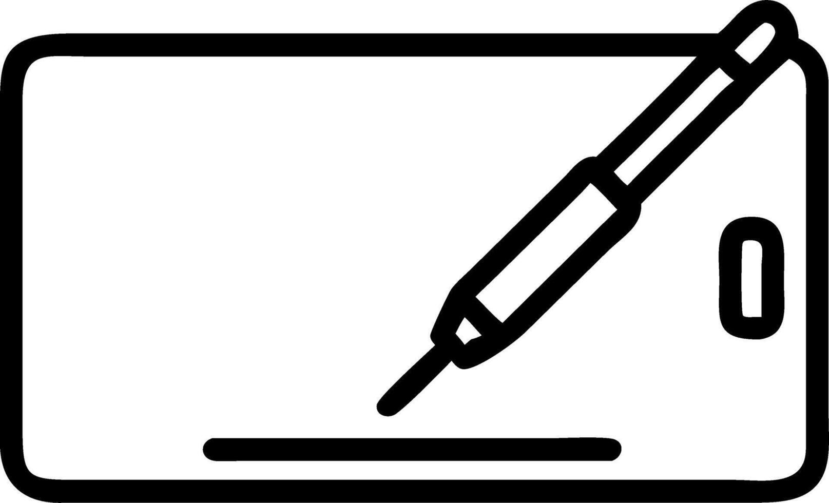 Glossy tablet stylus on plain surface with copy space vector