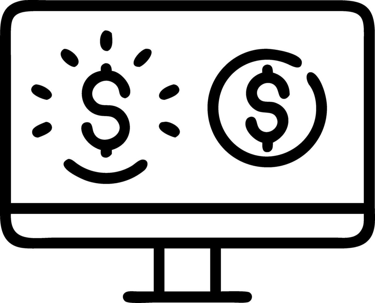 Glowing desktop monitor with holographic dollar and euro symbols vector