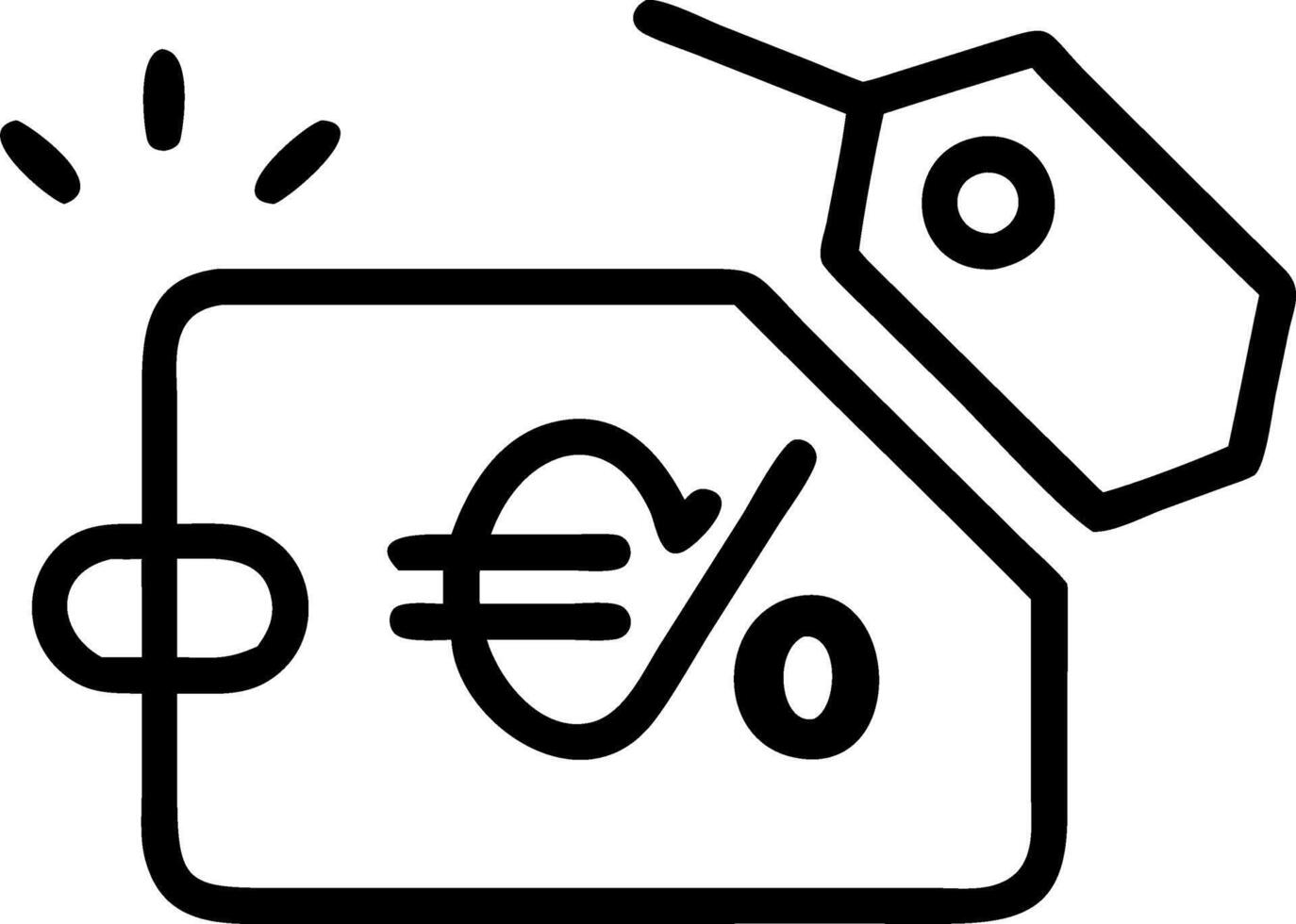 Glowing credit card with holographic euro and discount tag vector