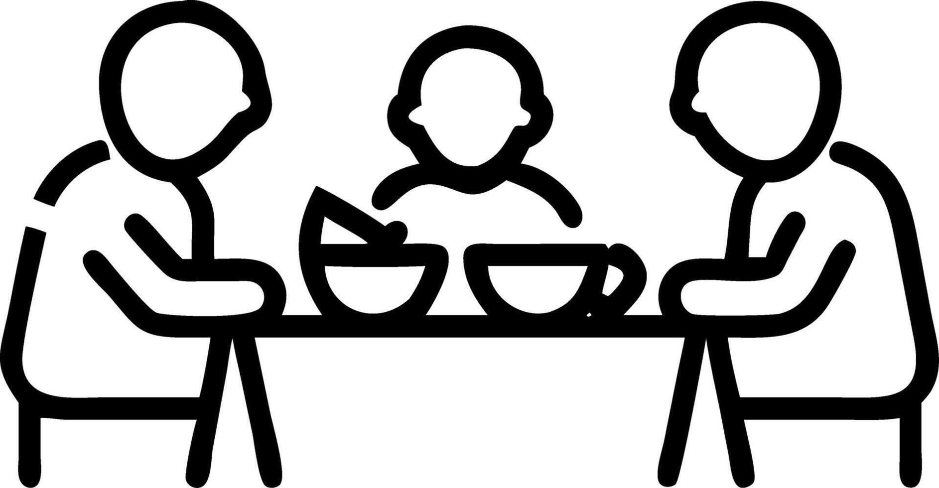 Grandparents and their adult grandchildren enjoying a meal with a plain background and copy space vector