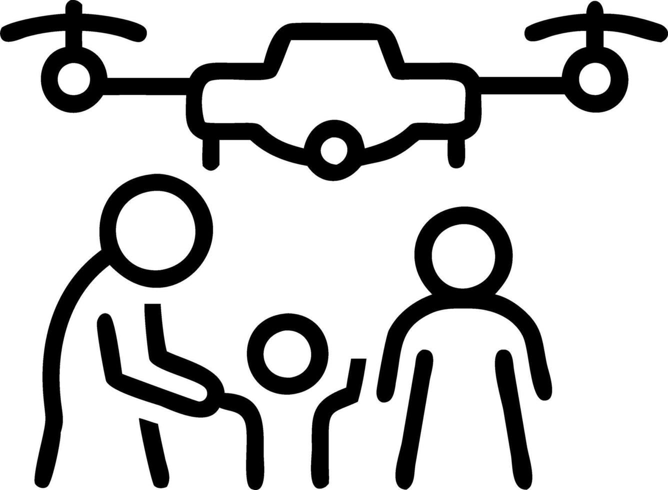 Grandparents and Grandchildren Playing with a Dog vector