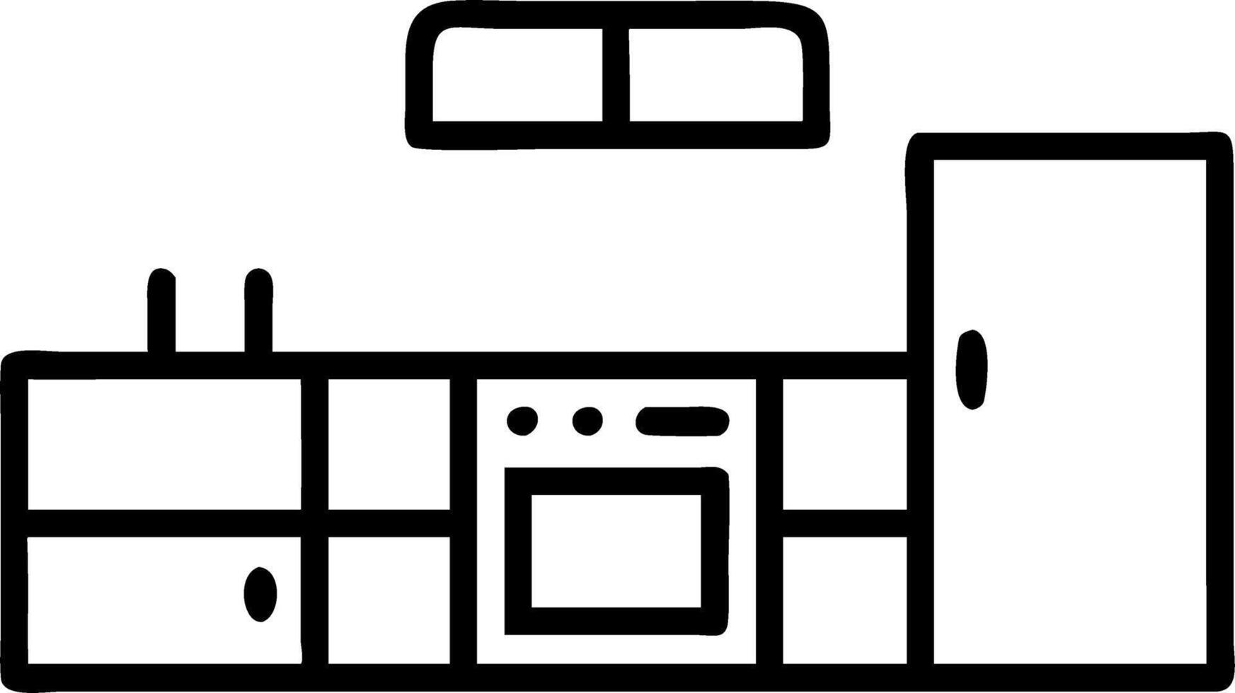 High end kitchen with glossy countertops vector