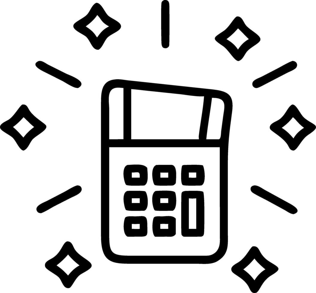 Holographic calculator with glowing budget and deal icons vector