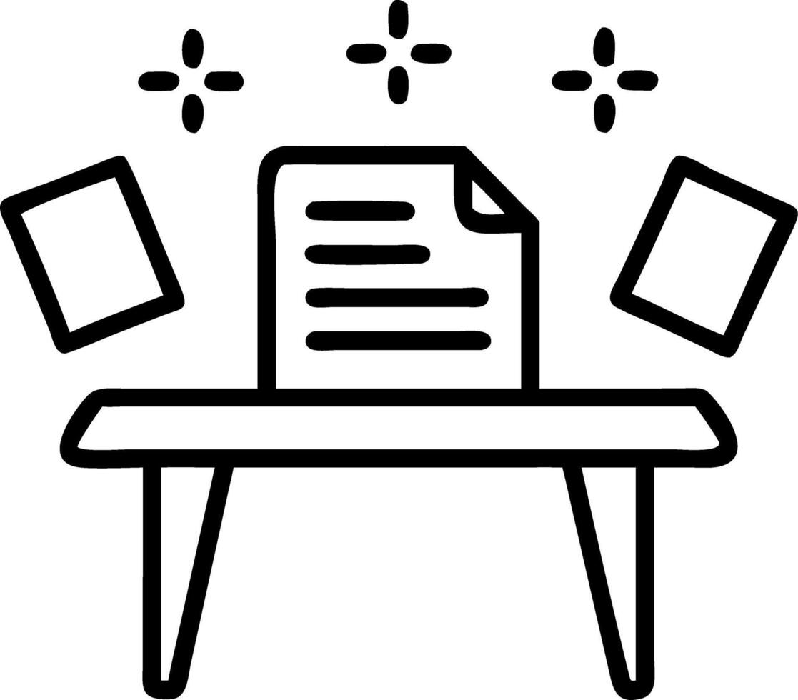 Holographic desk with glowing business deal documents and budget sheets vector