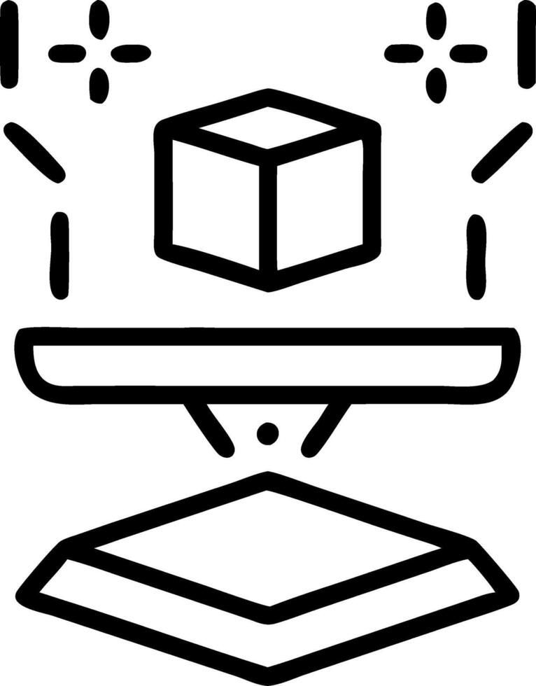 Holographic Monitor with Floating Automation Steps and Digital Process Icons vector