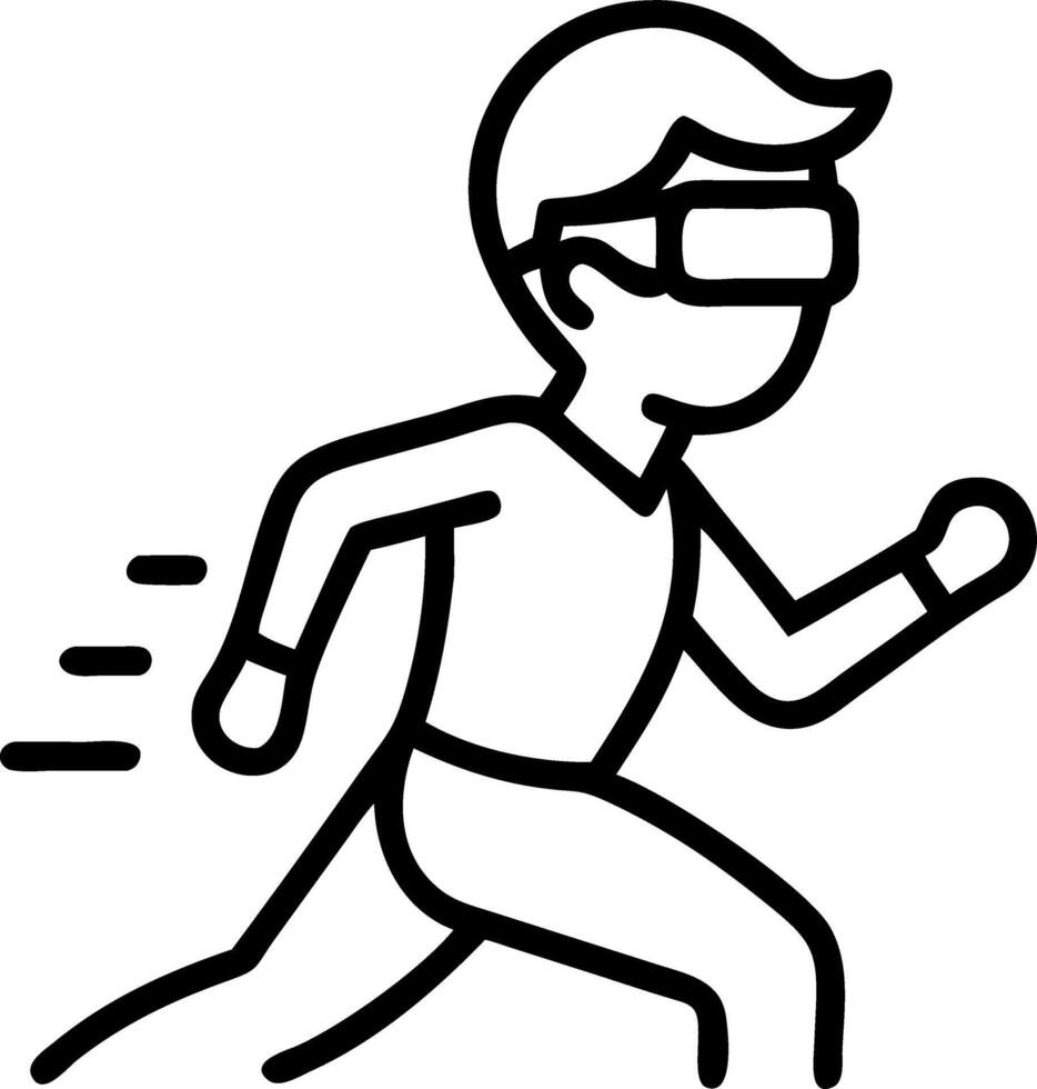Jogger using smart glasses in Central Park vector
