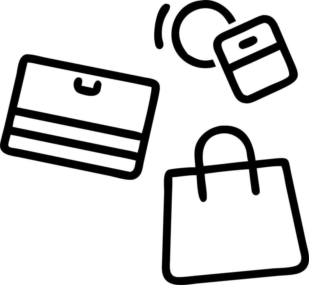 Levitating shopping bags and credit card vector