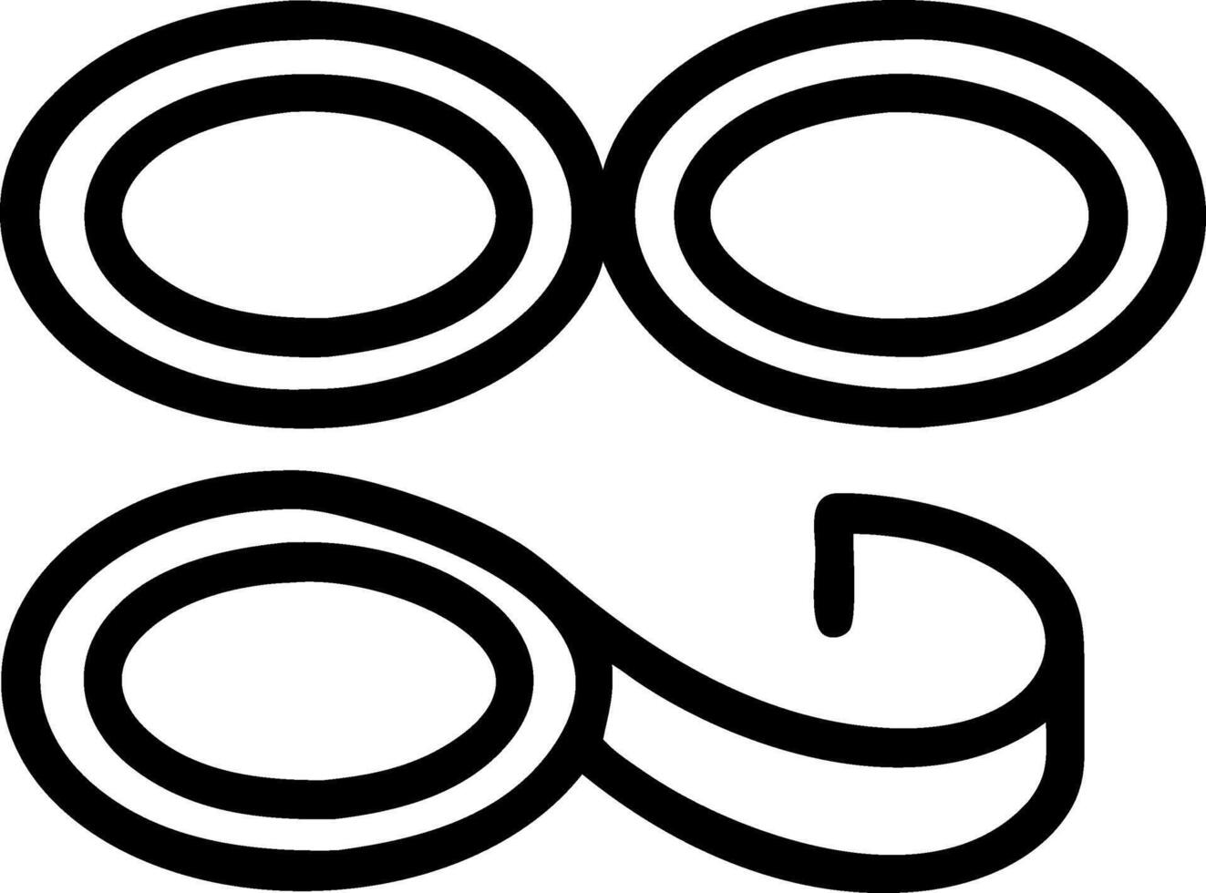 Levitating coins forming infinity symbol vector