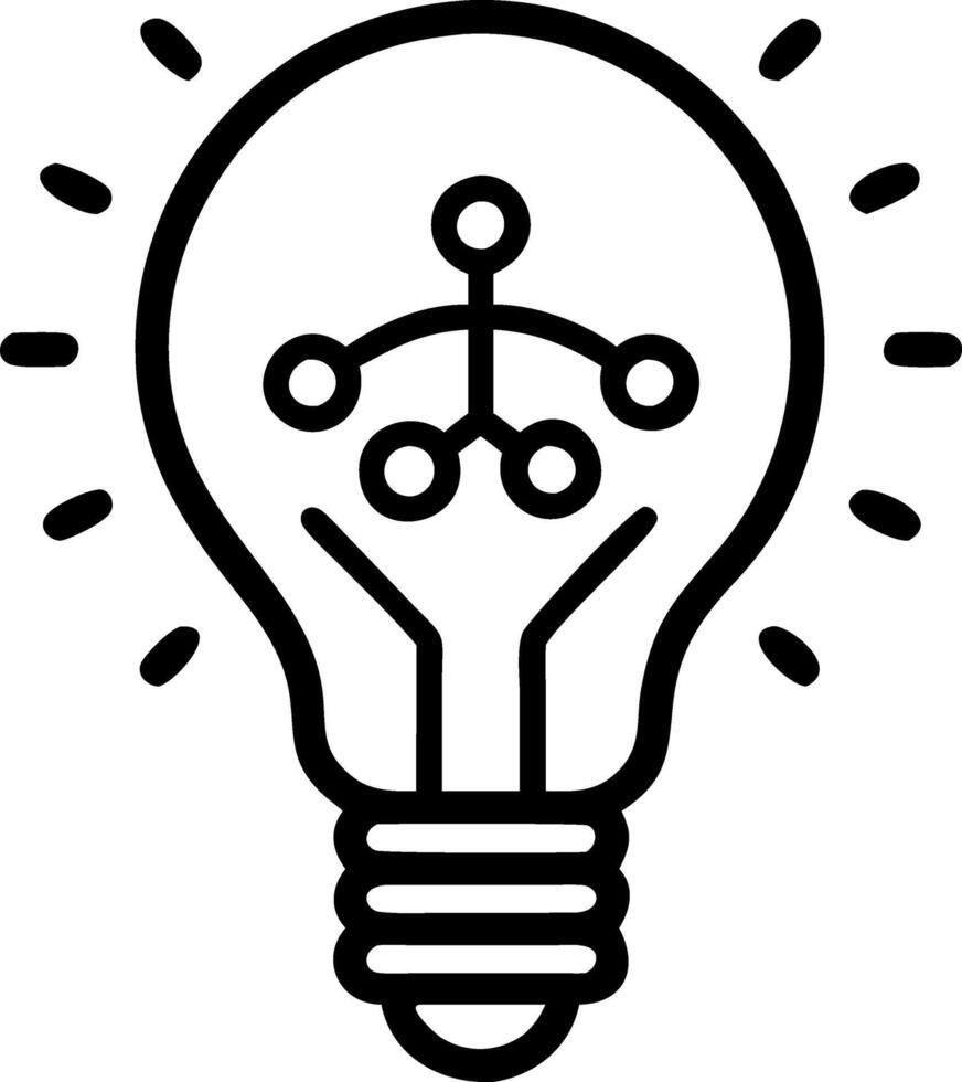 Lightbulb with floating data stream vector