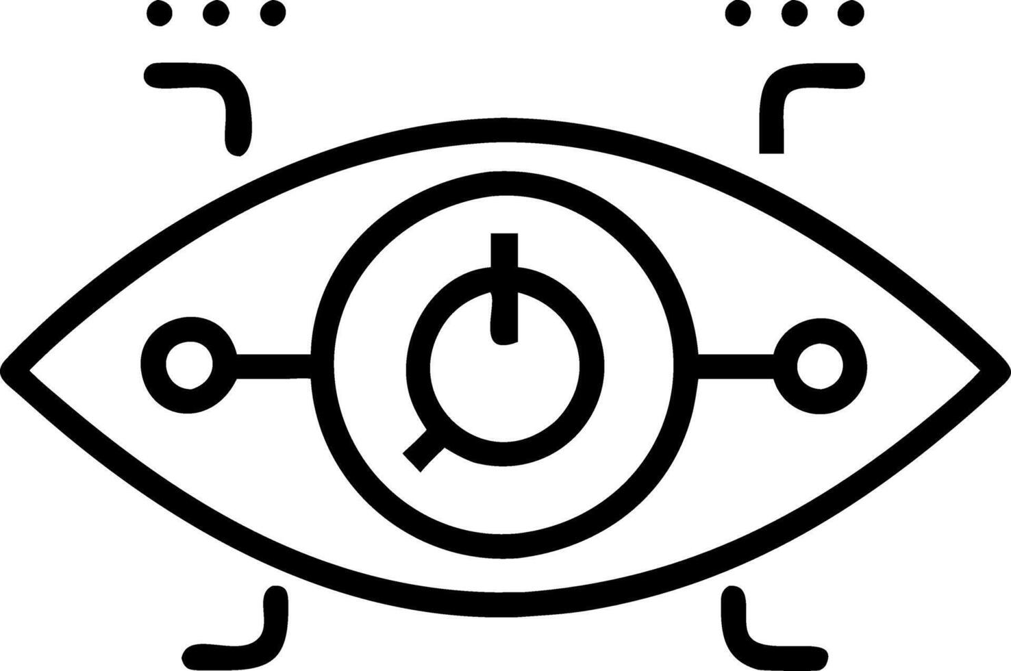 Macro image of a doctors eye with augmented reality medical data overlay vector