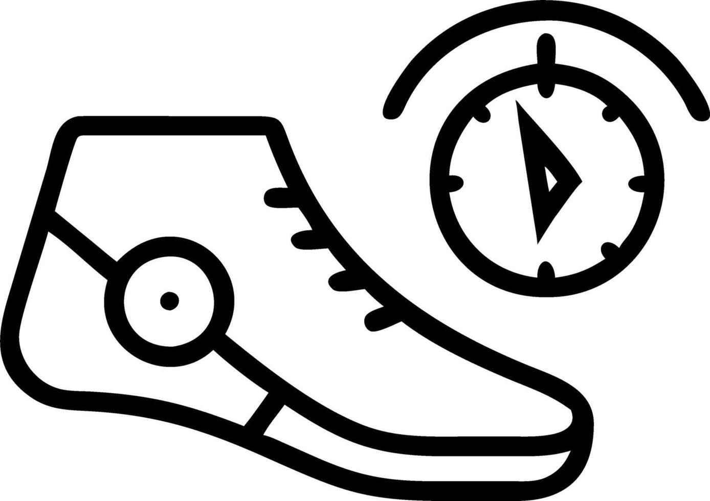 Macro of digital compass in running shoe vector