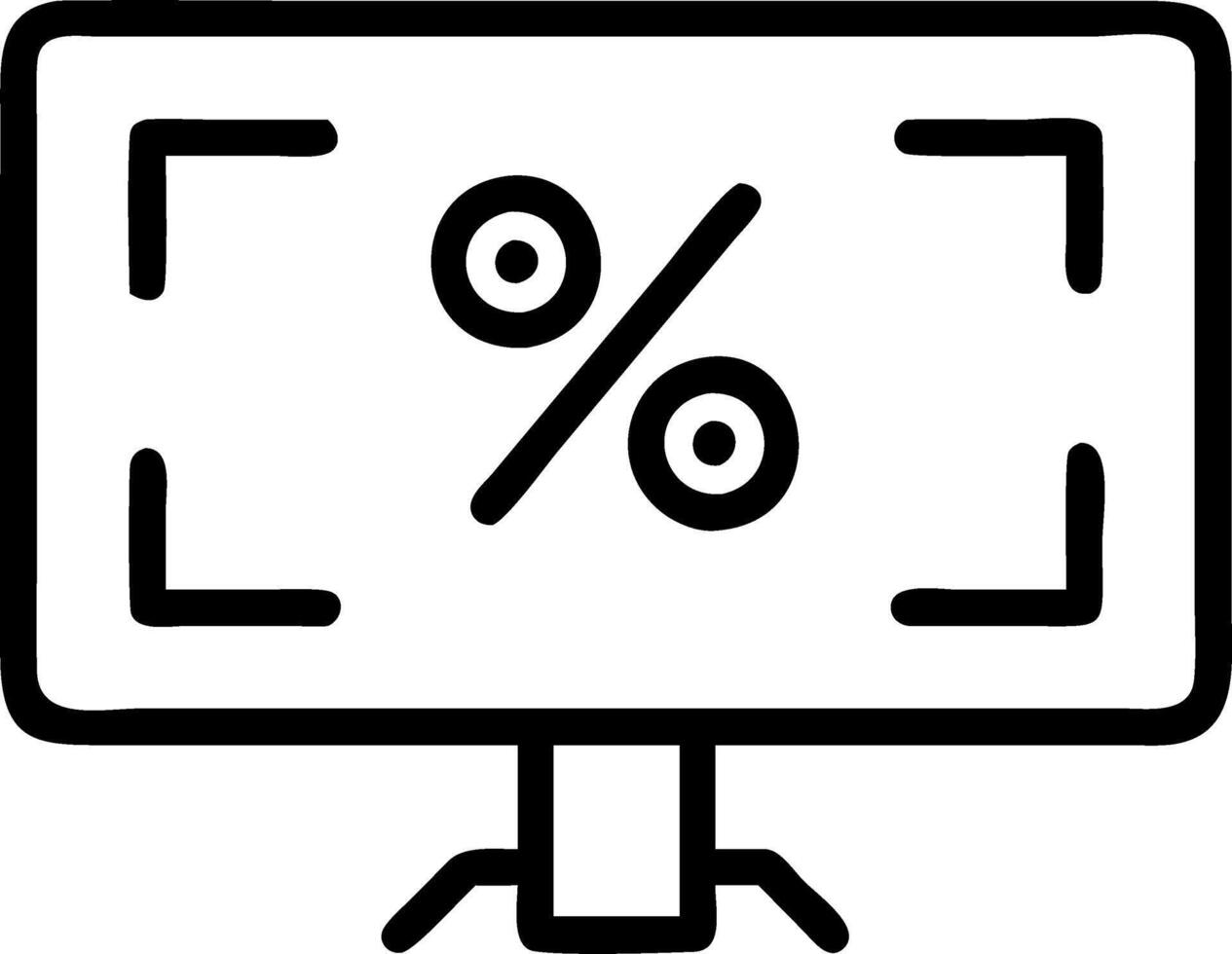 Macro of Discount Percentage on a Digital Sales Screen vector
