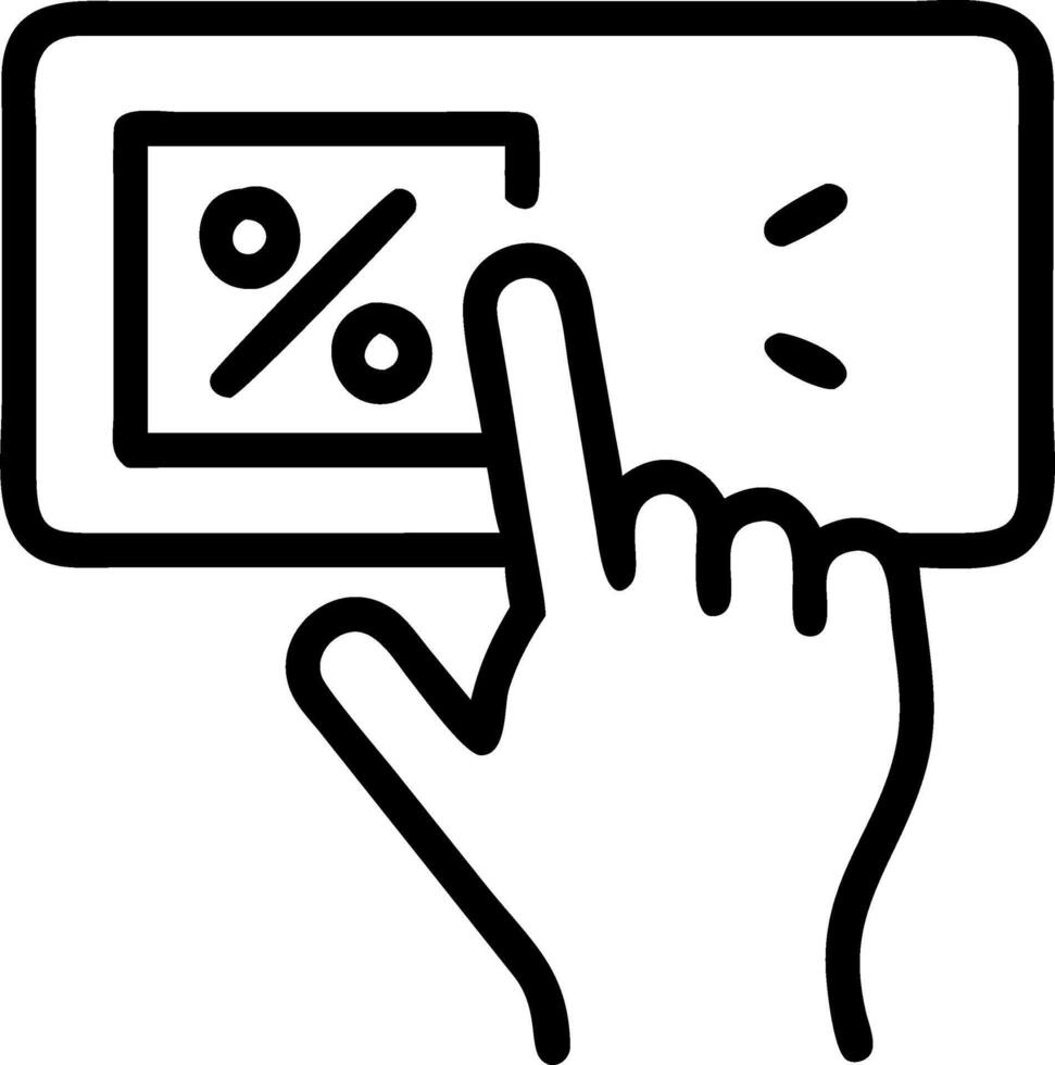 Macro of Retail Salesperson Processing Discount Card vector