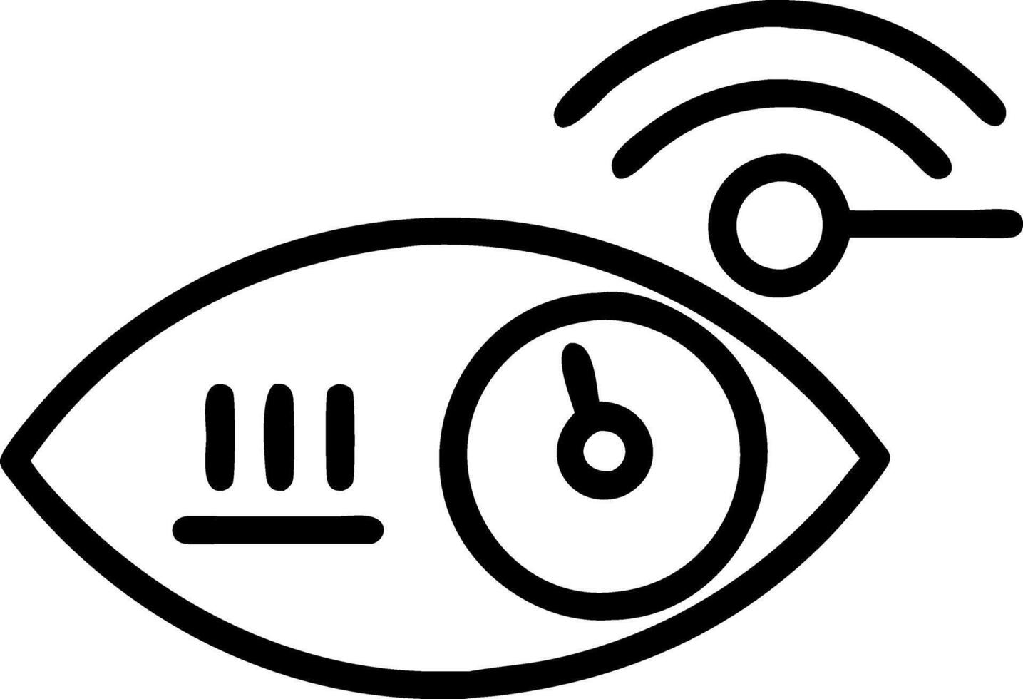 Macro of smart contact lens displaying stats vector