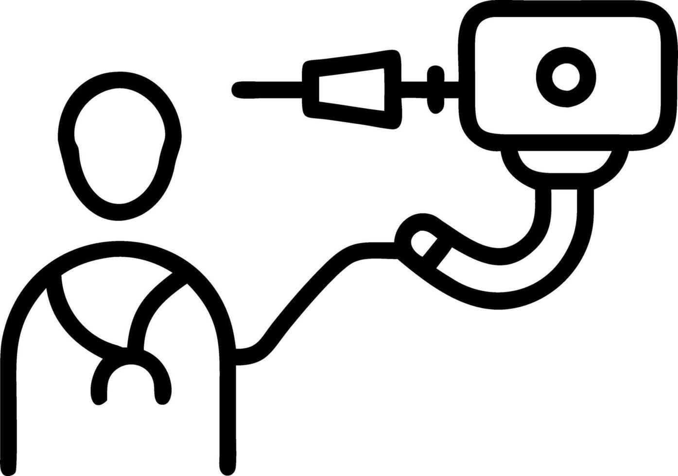 Macro shot of a futuristic medical device being explained by a young doctor to an elderly patient vector